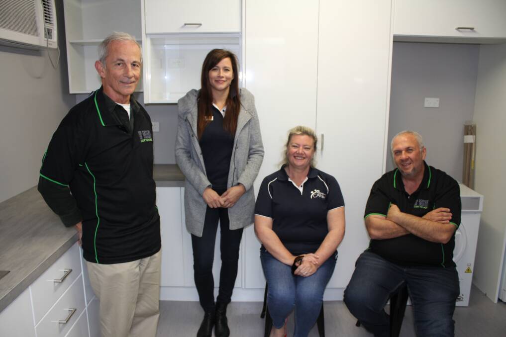 New facilities: Project manager Wayne Milner, Macquarie Care general manager Mindy Newsome, volunteer Julie Melman and program manager Pietro Di Girolamo. 