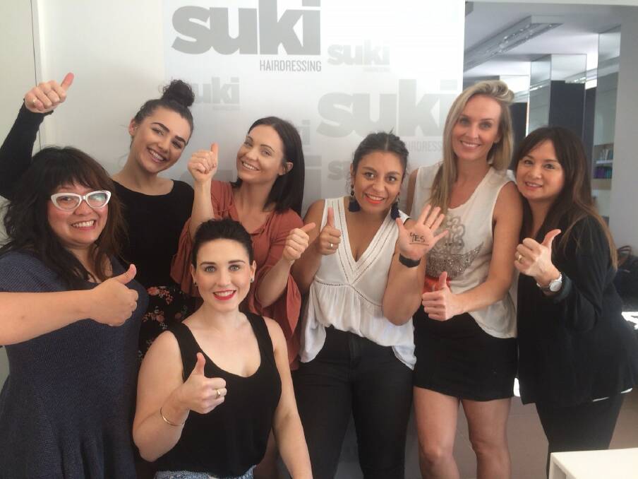 Yes: Suki Hairdressing staff support marriage equality. Picture: Supplied