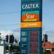 At the pump: The Caltex service station at Belmont on Tuesday morning. Picture: Jonathan Carroll