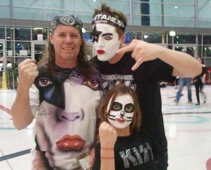 Craig Stephens with his children Paul and Tara before a previous KISS concert.
