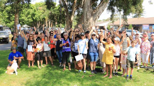 Success: The community of Anna Bay gathered on Saturday to celebrate their hard work during the 7 Day Makeover. 