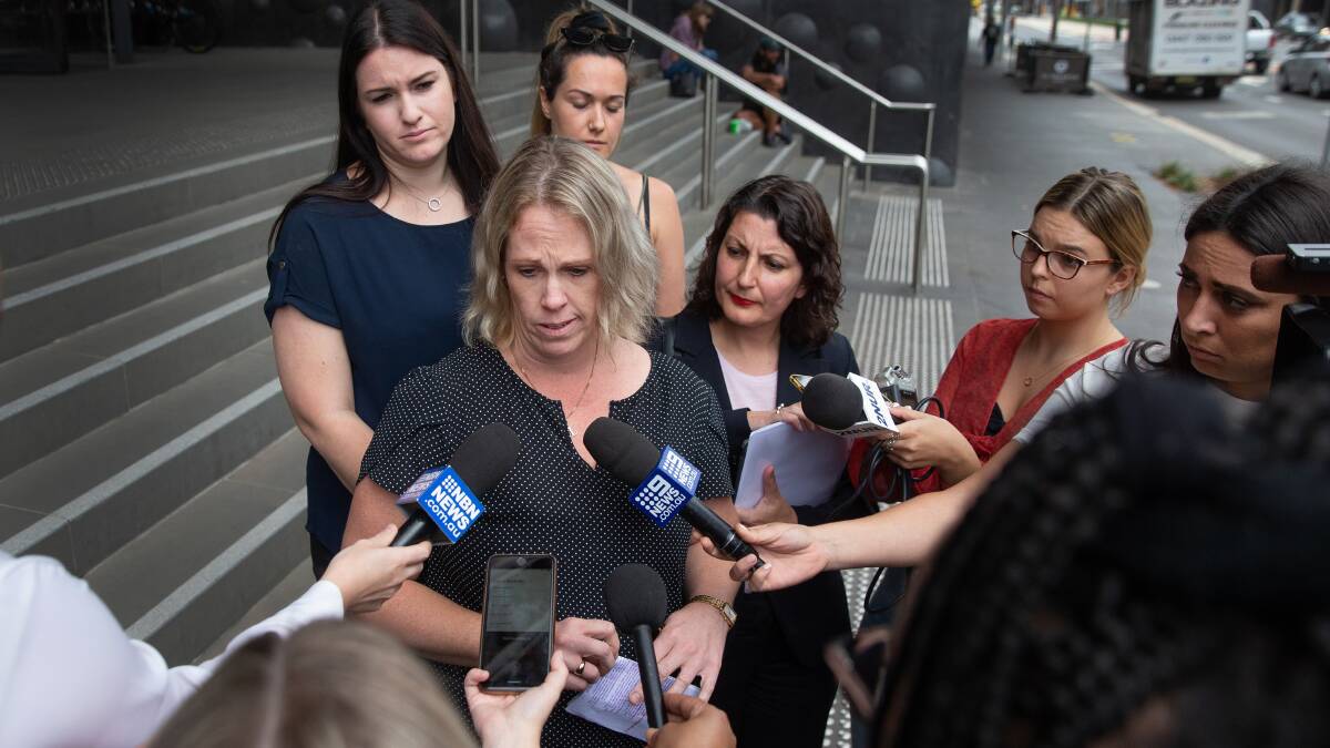 Michelle Degenhardt outside Newcastle courthouse on Friday. Picture: Marina Neil