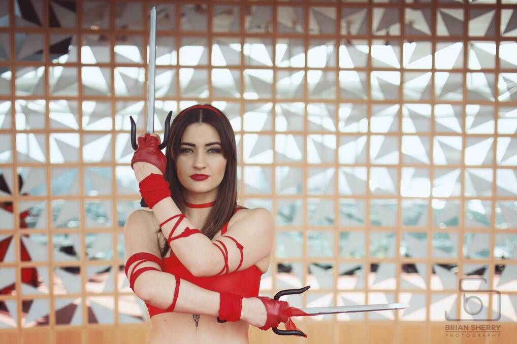 Bronte Donovan as Marvel's Elektra. Picture: Brian Sherry Photography