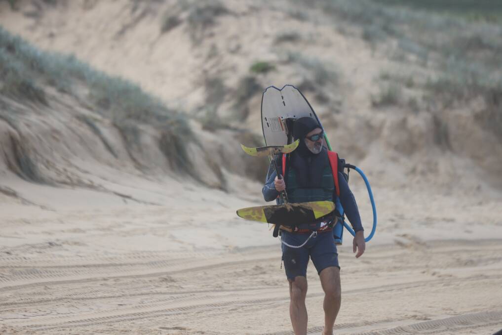Dedicated kite-surfer Rob Eisenburg. Picture: Dave Anderson