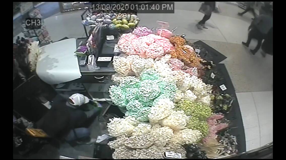 A still from the CCTV footage of the theft.