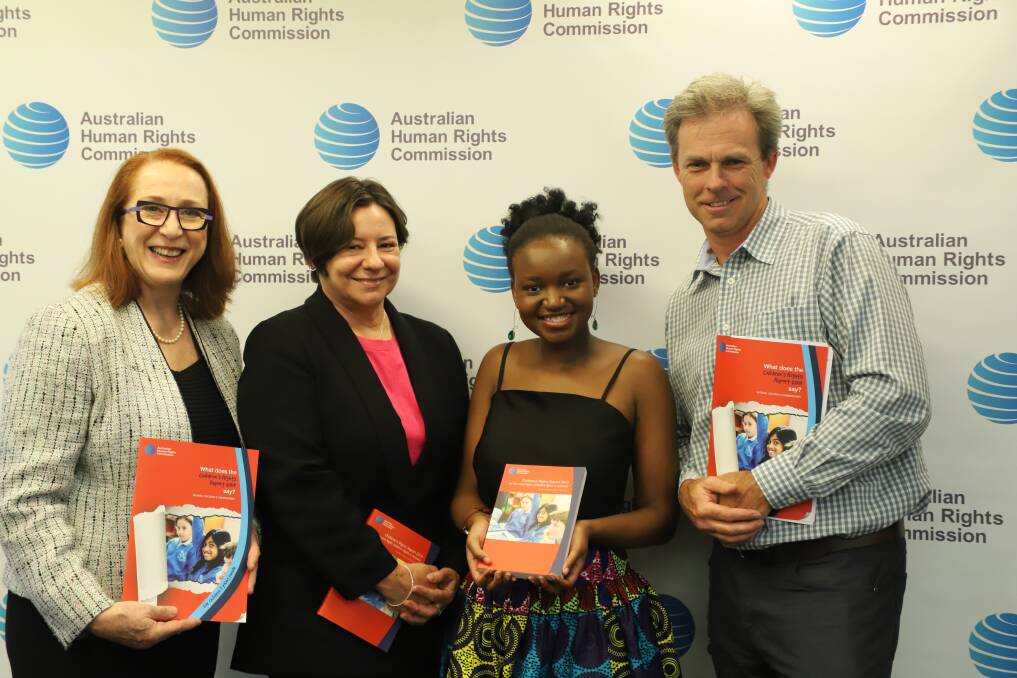 Voice for change: Kupakwashe Matangira, second from the right, at the launch of the 2020 Children's Rights Report.