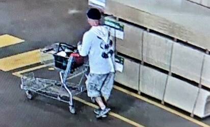 An image of the man police believe can help with their inquiries into a vehicle theft at the Bunnings store at Cessnock. Picture by NSW Police