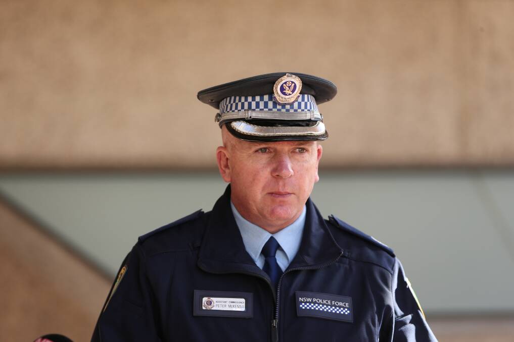 Assistant Commissioner Peter McKenna at Newcastle Police Station on Thursday afternoon. Picture: Marina Neil