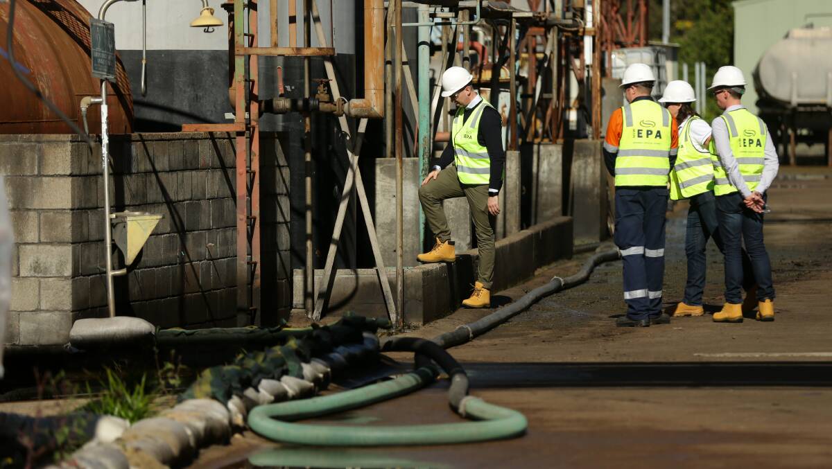 'Appalling': NSW Environment Minister Matt Kean visits the Truegain site in June. Picture: Jonathan Carroll