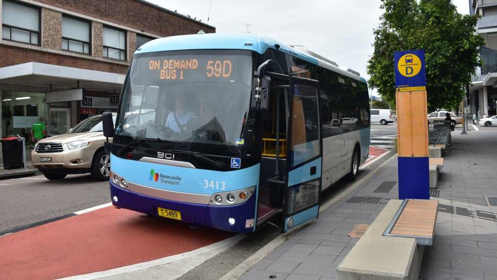 Expansion: A Newcastle Transport on-demand bus in Lake Macquarie earlier this year. Picture: Max McKinney