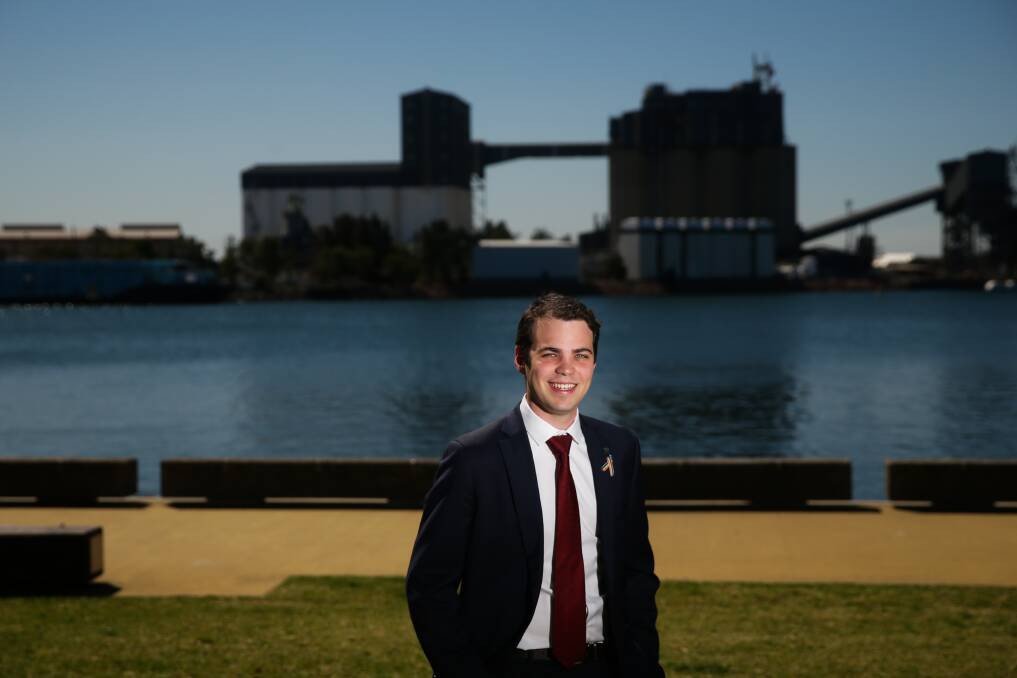 Young gun: Labor councillor Declan Clausen has been elected Newcastle's deputy lord mayor. Picture: Jonathan Carroll