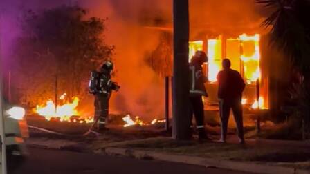 Fire destroys home at Belmont, five crews fight blaze