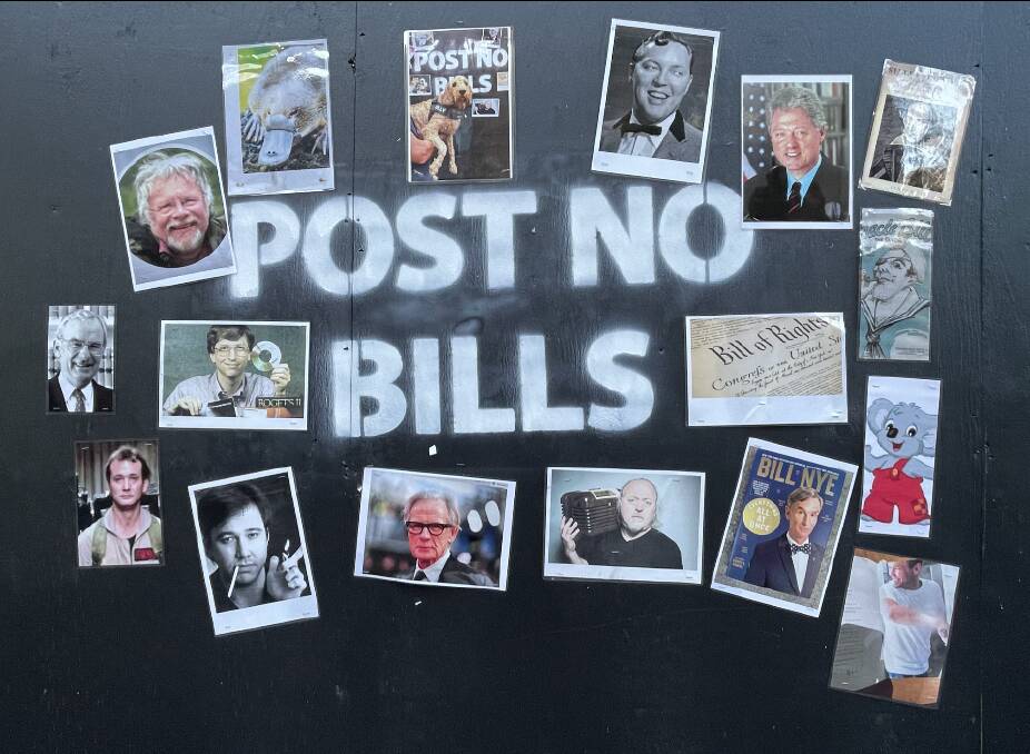 A billboard outside the former post office last week. Picture by Paul Scott