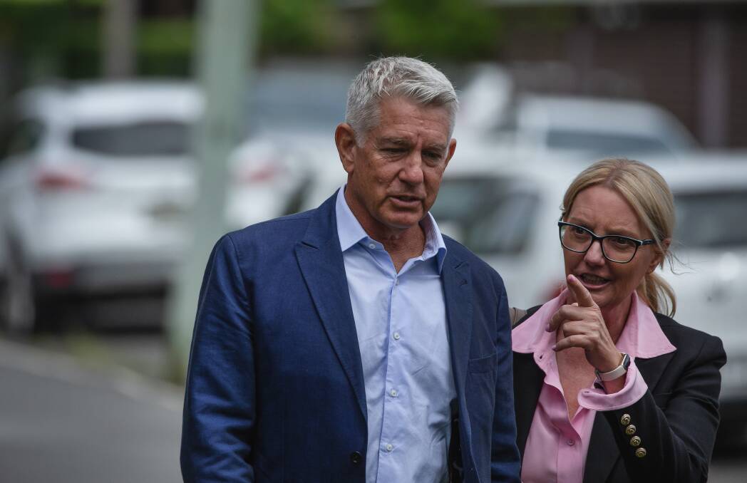 Former Nine presenter Cameron Williams leaves Singleton courthouse on Friday. Picture by Marina Neil