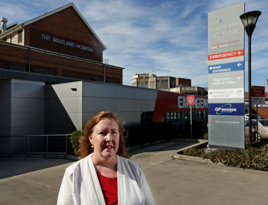 Questions: Labor Maitland MP Jenny Aitchison at the existing Maitland Hospital, which will close when the new Maitland Hospital opens. Picture: Simone De Peak