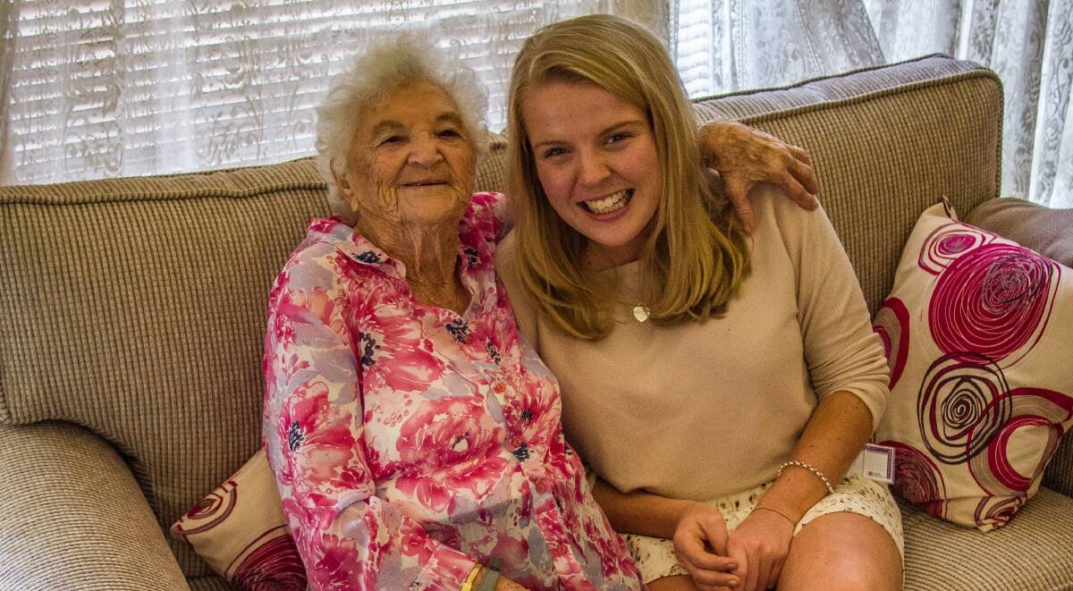 'Same nature': Hazel Winowiecki, 94, and Katie Wilson, 21, have struck up a strong friendship after they met through HammondCare.