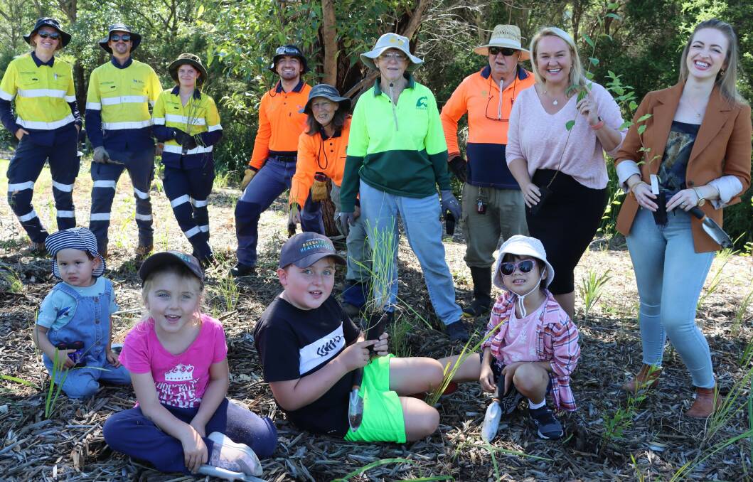 Lord mayor Nuatali Nelmes and Cr Elizabeth Adamczyk join City of Newcastle staff, Landcare volunteers and residents to plant native species at Northcott Park in Shortland. Picture supplied