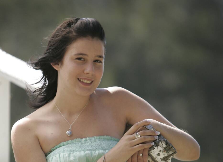 Younger days: Danielle Easey photographed for the Newcastle Herald to mark her 17th birthday and the 17th anniversary of the 1989 Newcastle earthquake.