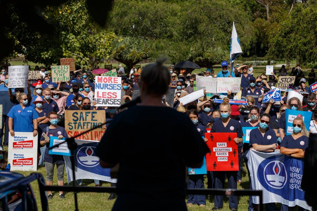 A previous rally in Newcastle's Civic Park in February. Picture: Max Mason-Hubers