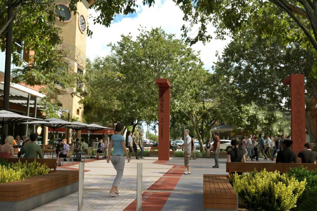 New look: An artist's impression of what the James Street Plaza is expected to look like after work is complete. Picture: City of Newcastle