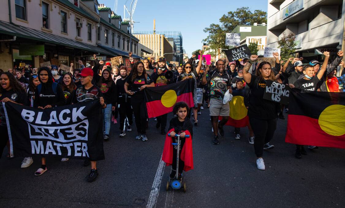 Marching for justice: About 5000 people took part in a Black Lives Matter rally in the streets of Newcastle last year. Picture: Marina Neil
