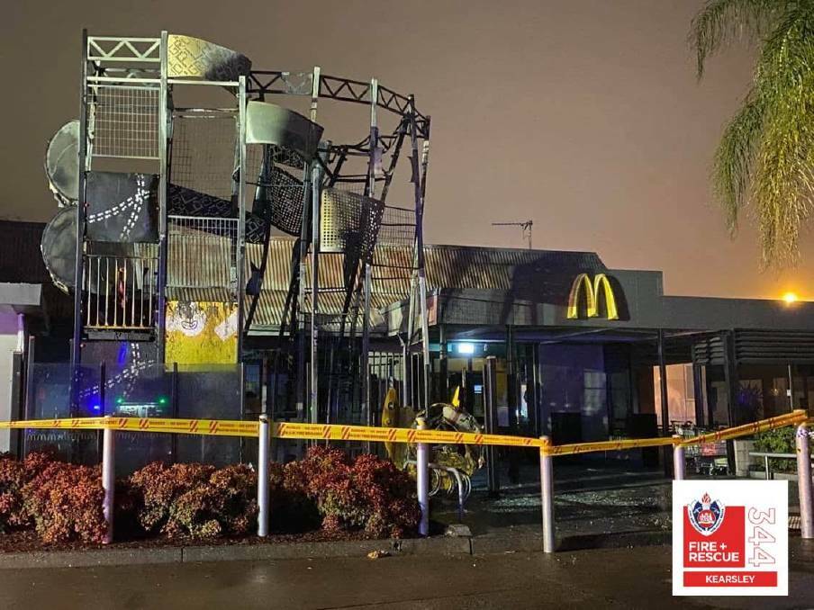 Cessnock McDonald's after the fire. Picture: FRNSW