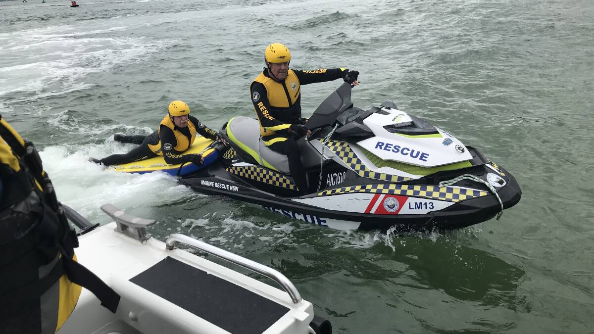 On the water: Two jet skis will be involved in today's training operation.