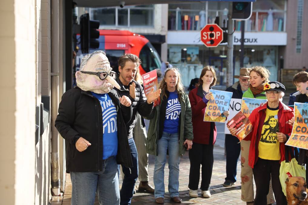 Climate activists protest outside federal Newcastle MP Sharon Claydon's office on May 6, 2024. Pictures supplied