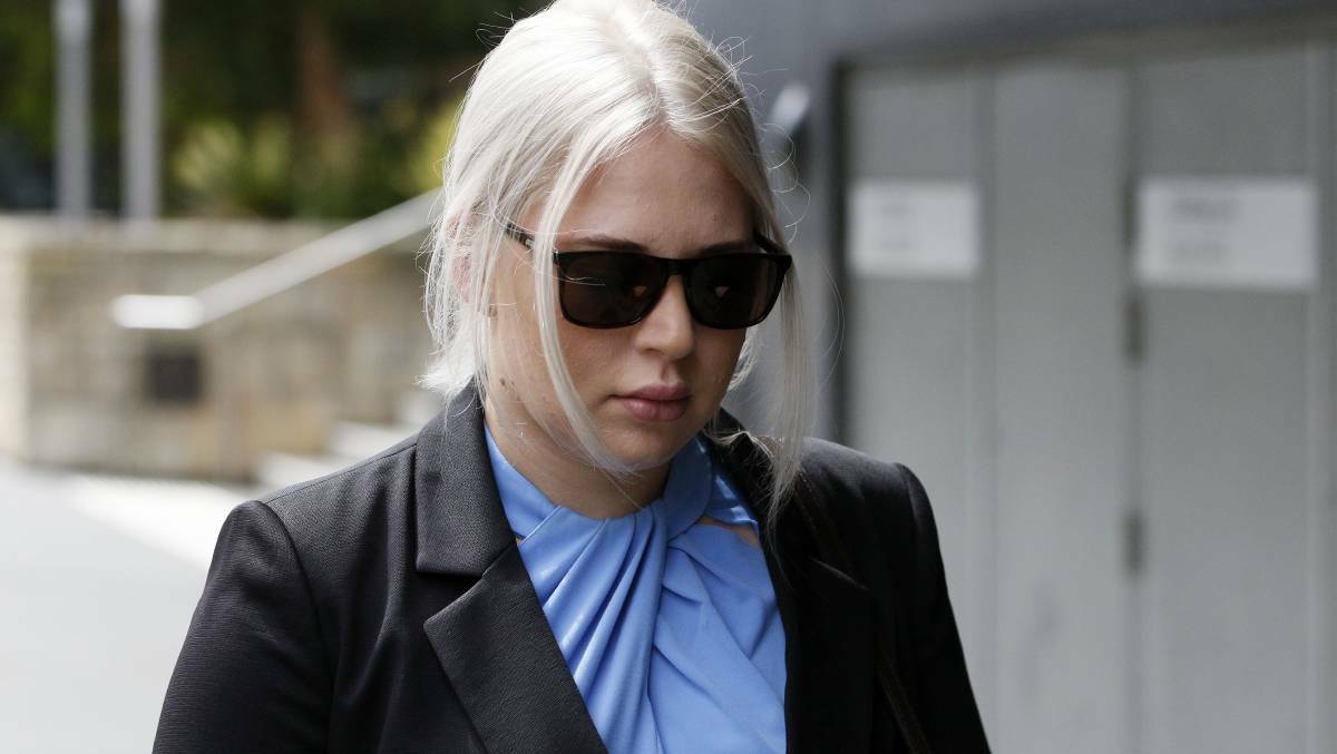 Maddison Hickson outside Newcastle courthouse during her trial. 