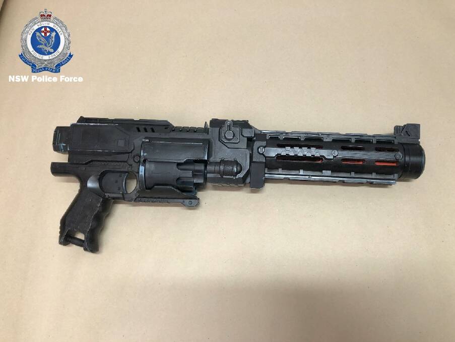 A firearm seized during the raid on Monday. 