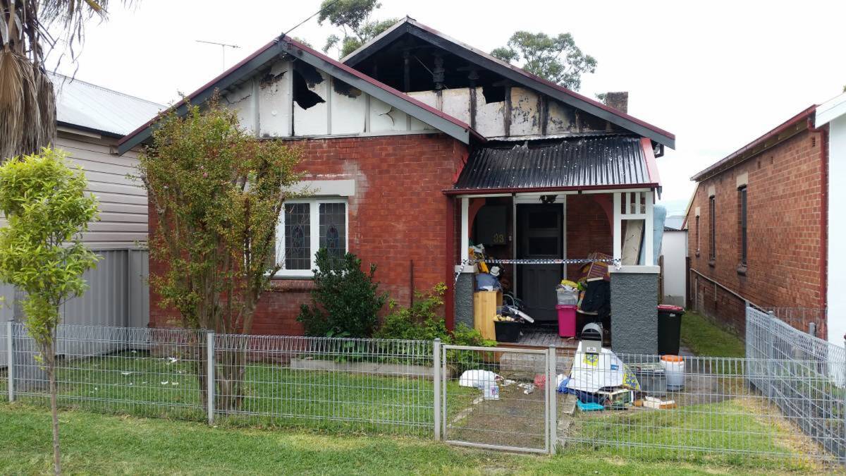 BURNT: The house in Ada Street, Waratah that was damaged by fire on May 14 last year. On Thursday, arsonist Evan Francis Barnes was jailed. 