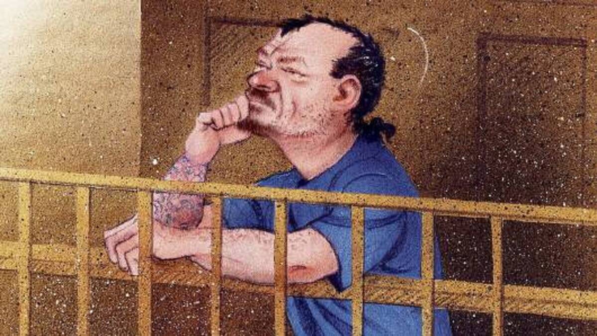 DANGEROUS: An artist sketch of Richard Reay, circa 2011. Reay, of Windale, was last week sentenced to a maximum of 30 years in jail for murdering another inmate.