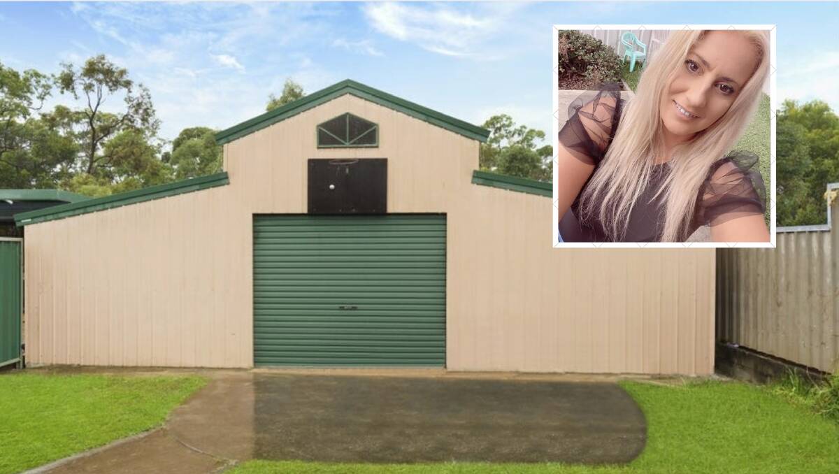 The back shed at Mount Hutton where the young woman was detained and tortured in May, 2021. Inset, Kyna McAuley
