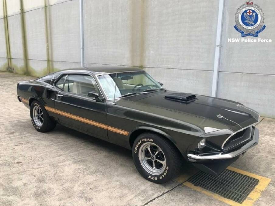 The 1969 Ford Mustang seized during the raids in October last year. Picture by NSW Police 