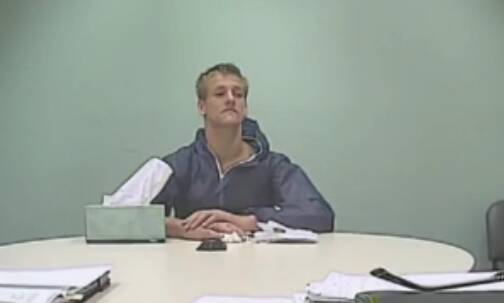 Chadley Sheridan during his interview with police, a day after murdering a 16-year-old boy at Charlestown. 
