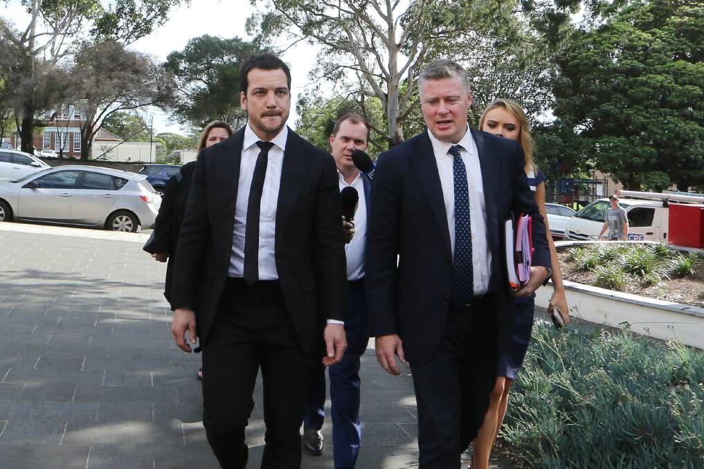 Jarrod Mullen arrives at Wollongong Local Court on Wednesday. 