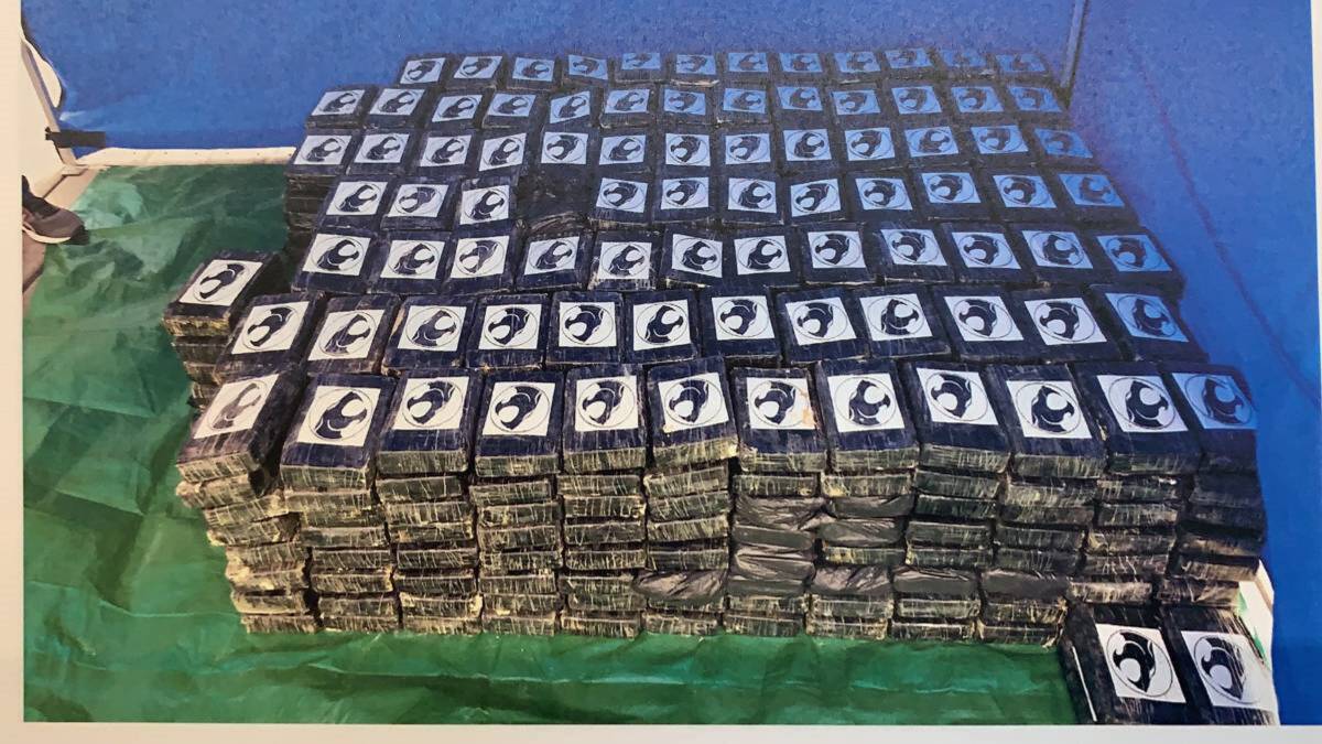 ILLICIT CARGO: The bricks of cocaine found secreted in the hull of the 13-metre catamaran Skarabej on Lake Macquarie on November 15, 2017. Sailor Craig Lembke will be sentenced on April 17. 