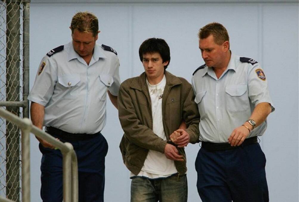 EXPLOSIVE: Daniel Fing after being arrested in 2006. Fing pleaded guilty on Wednesday to destroying a mailbox and a string of firearms and weapon offences. 