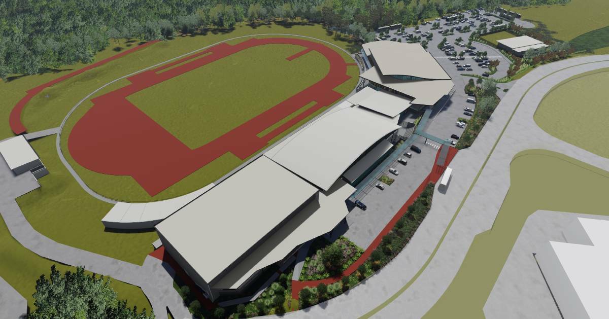 UPGRADE: An artist's impression of Lake Macquarie council's proposed extension and overhaul of the Hunter Sports Centre at Glendale.

