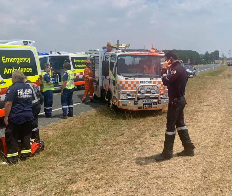 TRAGEDY: Emergency services on scene of the crash on Richardson Road on December 8 last year. Matilda Rose Delves pleaded guilty to causing the fatal head-on crash. Picture: NSW SES - Port Stephens Unit 