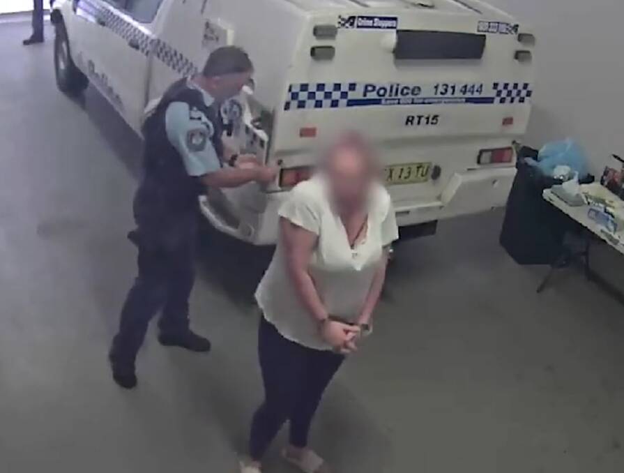 Georgie Marks after she was arrested for a stabbing at Nelson Bay in March, 2022. Picture by NSW Police 