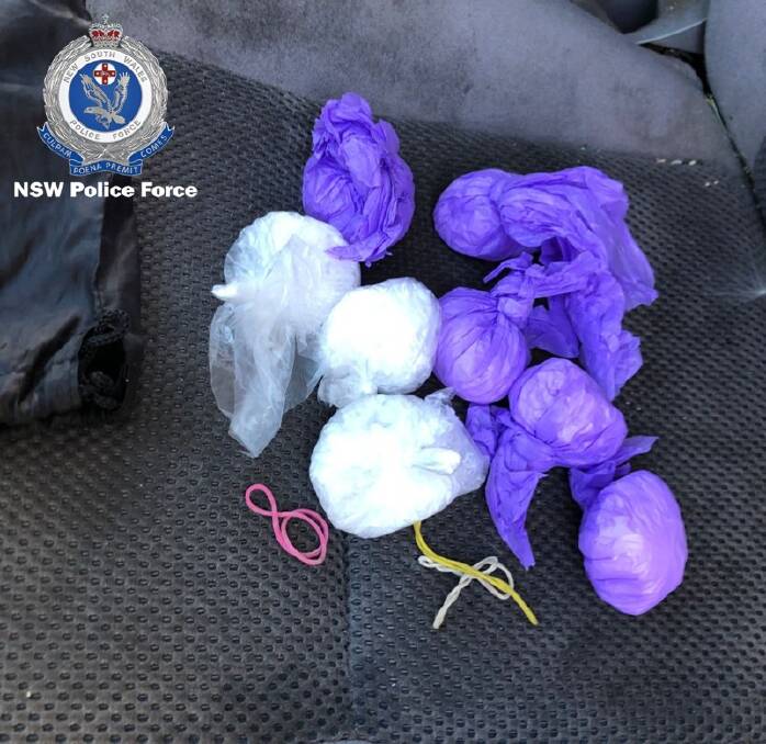 CAUGHT: Bags of methamphetamine seized by police after stopping Paul Andrew Norton's Toyota HiLux in James Street, Windale in June 2021. 