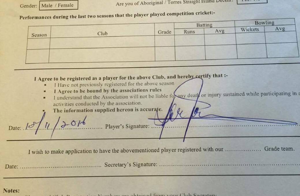 Brian Lara's signature. 