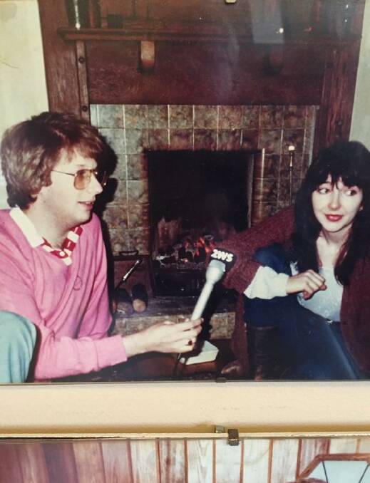 Interviewing Kate Bush on her lounge room floor in South London in 1982.

