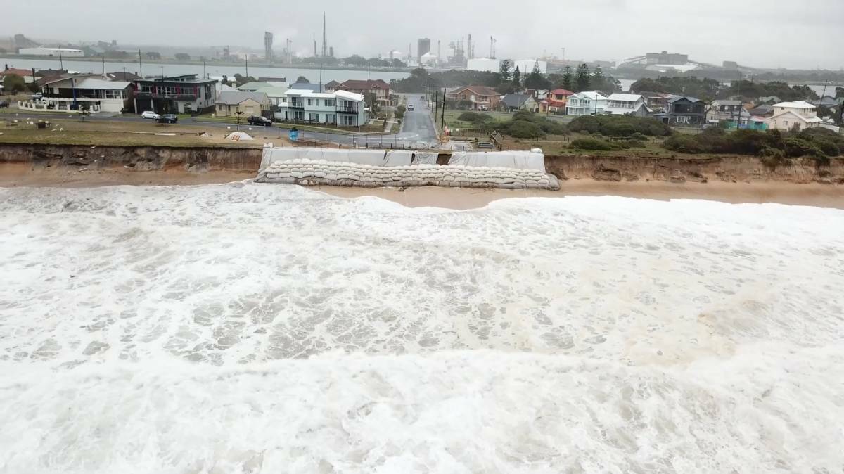 TAKING STOCK: Dr Ian Taggart says evidence from UNSW databases database shows the Stockton sand/shoreline in the City of Newcastle LGA is receding but once the hospital is reached the trend completely reverses. 