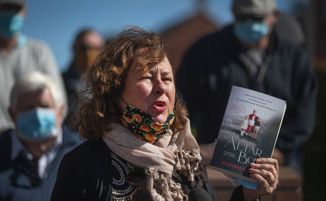 Suzanne Smith holds a copy of The Altar Boys this week. Picture: Marina Neil