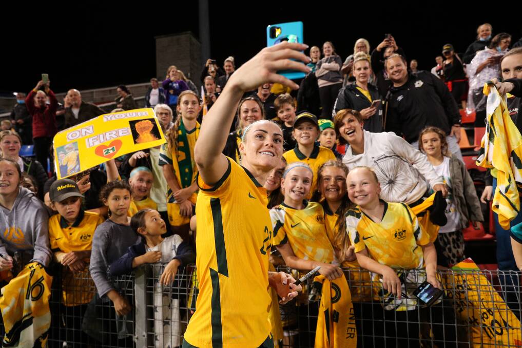 Max Mason-Hubers captured the colour and excitement of the record crowd of 20,495 for a Matildas match at Newcastle's McDonald Jones Stadium