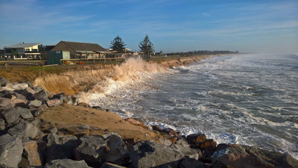 TAKING STOCK: Dr Ian Taggart says evidence from UNSW databases database shows the Stockton sand/shoreline in the City of Newcastle LGA is receding but once the hospital is reached the trend completely reverses. 