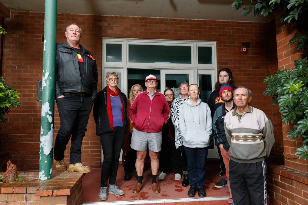 EVICTION: Residents Rod Bowen, Nonie, Karen, Barry, Jacqueline, Helen, Cate, Jacob, Mathew, and Juan have to vacate their boarding home. Picture: Max Mason-Hubers
