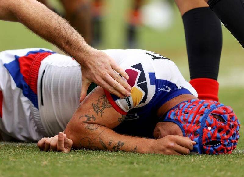 Kalyn Ponga suffered a concussion in the opening minutes of Newcastle's clash with Wests Tigers.